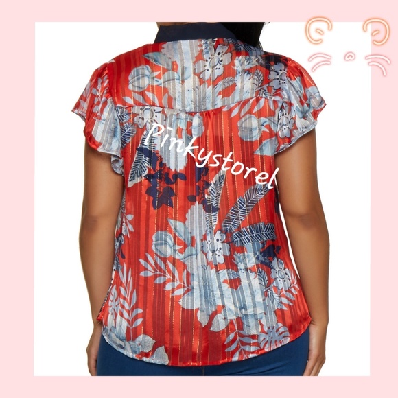 🔹️Floral Lurex Blause🔹️ - Picture 3 of 6